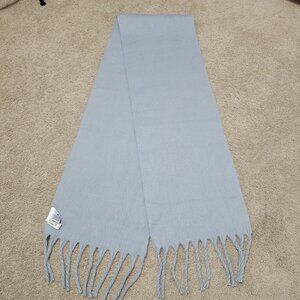 NWT Gap Oversized Fringe Scarf Men Women Light Blue Rectangle Winter